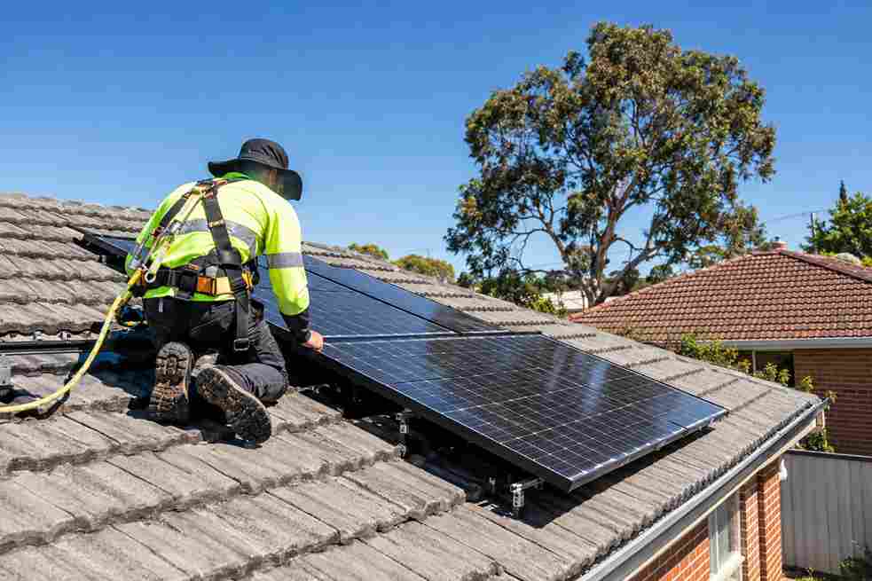 Solar panel installation on a home in Osborne Park WA